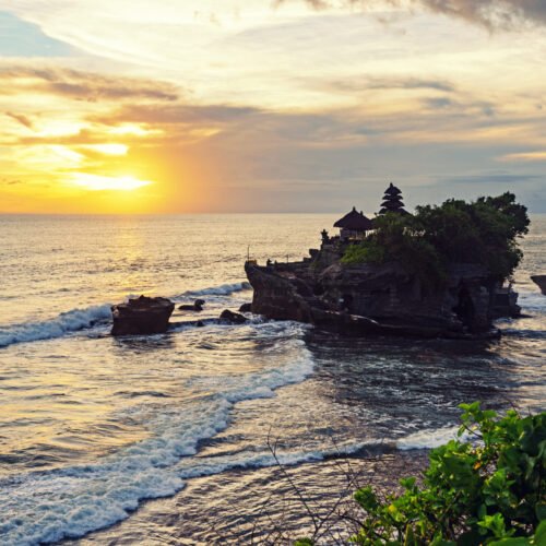 Tanah Lot Sunset in Bali island Indonesia